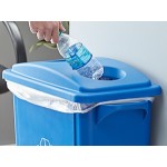 Lavex 16 Gallon Blue Slim Rectangular Recycle Bin with Bottle / Can Lid Lavex 16 Gallon Blue Slim Rectangular Recycle Bin with Bottle / Can Lid