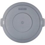 Carlisle 84103323 Bronco 32 Gallon Gray Flat Round Trash Can Lid