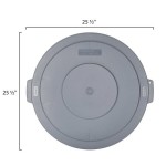 Carlisle 84103323 Bronco 32 Gallon Gray Flat Round Trash Can Lid