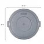 Carlisle 84103323 Bronco 32 Gallon Gray Flat Round Trash Can Lid