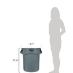 Rubbermaid® FG262000GRAY BRUTE 20 Gallon Gray Round Trash Can