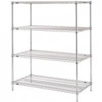Metro 5N557C Super Erecta Chrome Wire Stationary Starter Shelving Unit - 24 Metro 5N557C Super Erecta Chrome Wire Stationary Starter Shelving Unit - 24
