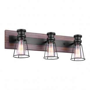 Canarm Blake Matte Black Faux Wood Vanity Light - 120V, 100W