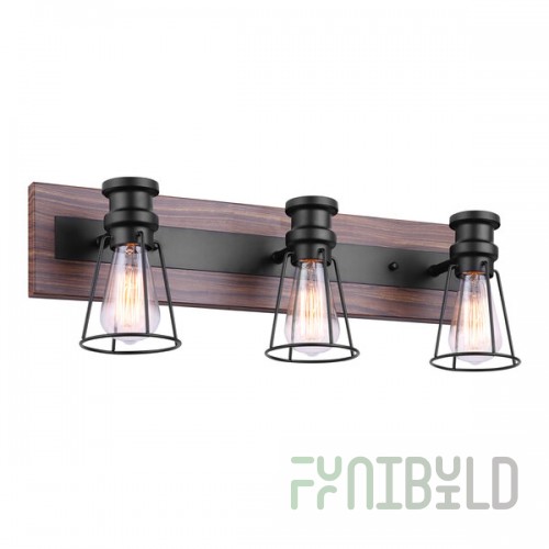 Canarm Blake Matte Black Faux Wood Vanity Light - 120V, 100W
