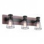 Canarm Blake Matte Black Faux Wood Vanity Light - 120V, 100W