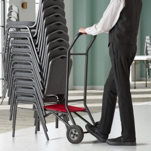 Lancaster Table & Seating Two Wheel Stacking Chair Dolly - 10 Chair Capacity