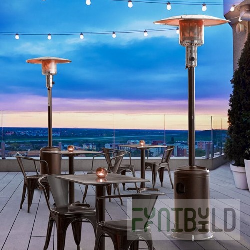 Backyard Pro Courtyard Series PH1BZ Bronze Portable Propane Outdoor Patio Heater - 47,000 BTU