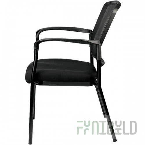 Eurotech Seating 7011-BLACK Dakota 2 Black Dove Fabric / Mesh Guest Chair