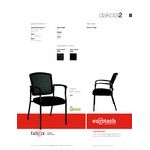Eurotech Seating 7011-BLACK Dakota 2 Black Dove Fabric / Mesh Guest Chair