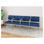 Lesro Lenox Steel Patriot Plus Imperial Blue Vinyl 4-Seat Sofa with Center Arms Lesro Lenox Steel Patriot Plus Imperial Blue Vinyl 4-Seat Sofa with Center Arms