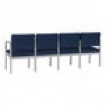 Lesro Lenox Steel Patriot Plus Imperial Blue Vinyl 4-Seat Sofa with Center Arms Lesro Lenox Steel Patriot Plus Imperial Blue Vinyl 4-Seat Sofa with Center Arms