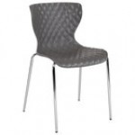Flash Furniture LF-7-07C-WH-GG Lowell Contemporary White Plastic Stackable Chair