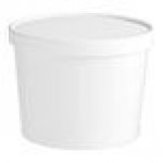 Choice 1/2 Gallon White Paper Frozen Yogurt / Food Cup with Paper Lid - 100/Case