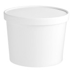 Choice 1/2 Gallon White Paper Frozen Yogurt / Food Cup with Paper Lid - 100/Case