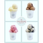 Choice 1/2 Gallon White Paper Frozen Yogurt / Food Cup with Paper Lid - 100/Case