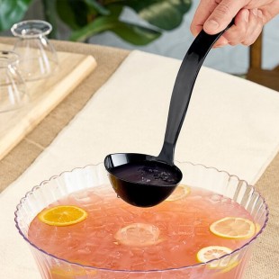 Visions 5 oz. Black Disposable Plastic Ladle - 48/Case Visions 5 oz. Black Disposable Plastic Ladle - 48/Case