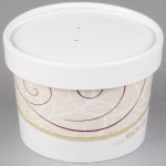 Solo KHSB8A-J8000 Symphony Print 8 oz. Double Poly-Paper Soup / Hot Food Cup with Vented Paper Lid - 250/Case