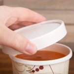 Solo KHSB8A-J8000 Symphony Print 8 oz. Double Poly-Paper Soup / Hot Food Cup with Vented Paper Lid - 250/Case