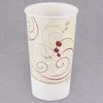 Solo KHSB8A-J8000 Symphony Print 8 oz. Double Poly-Paper Soup / Hot Food Cup with Vented Paper Lid - 250/Case