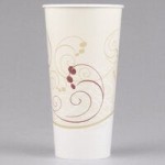 Solo KHSB8A-J8000 Symphony Print 8 oz. Double Poly-Paper Soup / Hot Food Cup with Vented Paper Lid - 250/Case