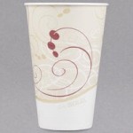 Solo KHSB8A-J8000 Symphony Print 8 oz. Double Poly-Paper Soup / Hot Food Cup with Vented Paper Lid - 250/Case