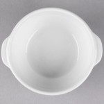 Libbey Slenda 15 oz. Royal Rideau White Two-Handled Round Porcelain Soup Cup - Sample