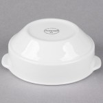 Libbey Slenda 15 oz. Royal Rideau White Two-Handled Round Porcelain Soup Cup - Sample