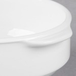 Libbey Slenda 15 oz. Royal Rideau White Two-Handled Round Porcelain Soup Cup - Sample