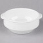 Libbey Slenda 15 oz. Royal Rideau White Two-Handled Round Porcelain Soup Cup - Sample