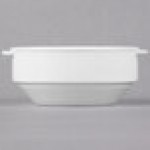 Libbey Slenda 15 oz. Royal Rideau White Two-Handled Round Porcelain Soup Cup - Sample