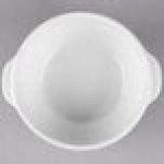 Libbey Slenda 15 oz. Royal Rideau White Two-Handled Round Porcelain Soup Cup - Sample
