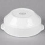 Libbey Slenda 15 oz. Royal Rideau White Two-Handled Round Porcelain Soup Cup - Sample