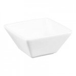 Libbey Slate 5.5 oz. Ultra Bright White Wide Rim Square Porcelain Fruit Bowl - Sample