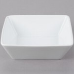 Libbey Slate 5.5 oz. Ultra Bright White Wide Rim Square Porcelain Fruit Bowl - Sample