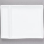 Libbey Slate 5.5 oz. Ultra Bright White Wide Rim Square Porcelain Fruit Bowl - Sample