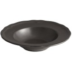 Acopa Condesa 11 oz. Matte Finish Armor Gray Scalloped Wide Rim Porcelain Bowl - Sample