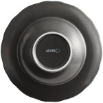 Acopa Condesa 11 oz. Matte Finish Armor Gray Scalloped Wide Rim Porcelain Bowl - Sample