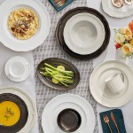 Acopa Condesa 11 oz. Matte Finish Armor Gray Scalloped Wide Rim Porcelain Bowl - Sample