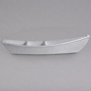 G.E.T. Enterprises BT320-MOD-MW Bugambilia 3.6 Qt. Smooth MOD Finish Marble White Granite Resin-Coated Aluminum Deep Boat with Dividers