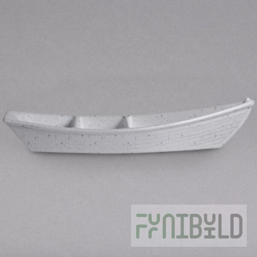 G.E.T. Enterprises BT320-MOD-MW Bugambilia 3.6 Qt. Smooth MOD Finish Marble White Granite Resin-Coated Aluminum Deep Boat with Dividers