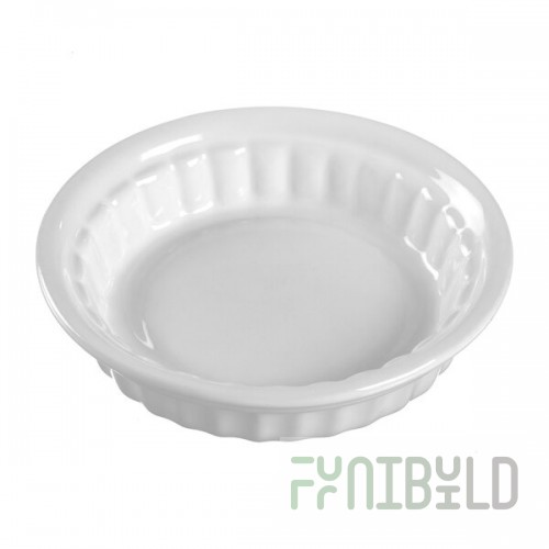 Solia 1.7 oz. Round White Flared Rim Fluted Porcelain Mini Dish - 144/Case