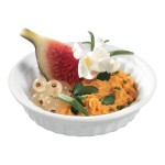 Solia 1.7 oz. Round White Flared Rim Fluted Porcelain Mini Dish - 144/Case