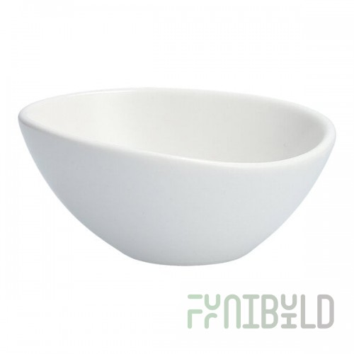 Organica by Zwiesel Fortessa 7 oz. Matte White Oval Vitraluxe Sauce / Tasting Bowl - 48/Case