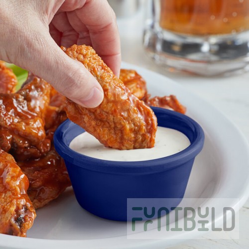 Acopa 3 oz. Blue Smooth Melamine Ramekin - 12/Case