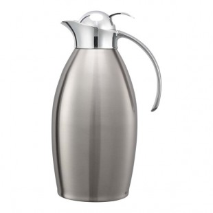 Service Ideas Nicollet 50.7 oz. Polished Stainless Steel Insulated Carafe / Server with Push Button Lid NIC15BSPB
