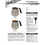 Curtis TFT64 FreshTrac 64 oz. Thermal Stainless Steel Coffee Decanter with Brew Through Lid Curtis TFT64 FreshTrac 64 oz. Thermal Stainless Steel Coffee Decanter with Brew Through Lid