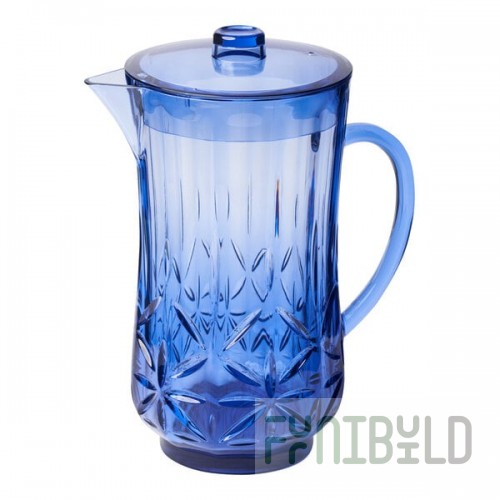 Sophistiplate Traditional 53 oz. Cobalt Blue SAN Plastic Pitcher with Lid - 6/Pack