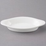 Tuxton DMN-080 Mahogany 8 oz. Oval China Welsh Rarebit - 12/Case