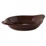 Tuxton DMN-080 Mahogany 8 oz. Oval China Welsh Rarebit - 12/Case