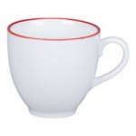 RAK Porcelain Rimz 42.25 oz. White Round Deep Coupe Porcelain Bowl with Black Rim - 12/Case RAK Porcelain Rimz 42.25 oz. White Round Deep Coupe Porcelain Bowl with Black Rim - 12/Case